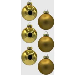 Weihnachtskugeln Gold Glas Ø6cm matt & glänzend - x cm
