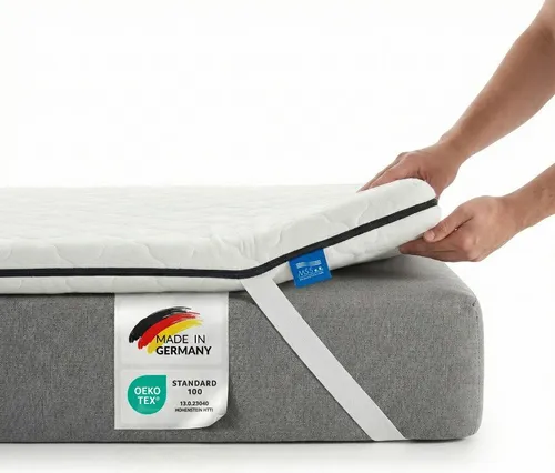 MSS e.K. Kaltschaum Matratzentopper 90 x 190 cm - Matratzenauflagen mit optimaler Körperanpassung und Druckentlastung, ideal für Rückenprobleme. Oeko-TEX zertifiziert und made in Germany für hygienischen Schlafkomfort.