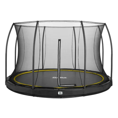 SALTA Trampolin Comfort Edition Ground Ø 427 cm schwarz mit Sicherheitsnetz - Trampolin mit robustem Sicherheitsnetz für extra Sicherheit, ideal für Kinder. Hochwertige Materialien sorgen für Langlebigkeit und ein ansprechendes Design.