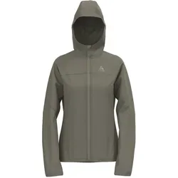 Odlo X-Alp Waterproof Laufjacke Damen - Khaki, Größe L - Laufbekleidung für Damen, wasserdicht und nachhaltig produziert - perfekt für jedes Wetter.