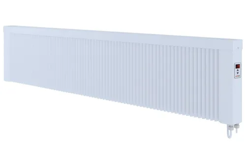 eVARMO Elektro-Heizkörper areo direct base - Energieeffiziente Flächenspeicherheizung mit Appsteuerung - Elektroheizkörper mit 40 % Strahlungswärme und 60 % Konvektionswärme. Kompakt und ideal für niedrige Fensterbänke, energieeffizient mit nur 15 Minuten Stromverbrauch pro Stunde.