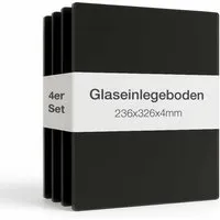 K-Möbel Glasboden-Erweiterungsset Schwarz für 1-Türige Standvitrine – 4er Set ESG-Glas - Flexibles Erweiterungsset für 1-türige Standvitrinen. Vier hochwertige Glasböden (32,6 x 23,6 cm) aus gehärtetem ESG-Glas bieten stabile Ablageflächen für Ihre Sammlerstücke und Dekorationen.