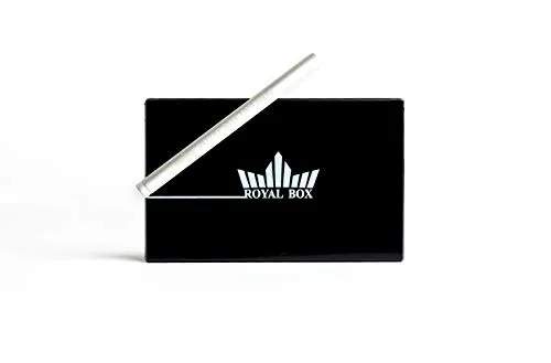 Royal Box Schnupftabak-Spender mit Zugröhrchen/Sniff-Kit/Sniffer-Set/Schnupftabak-Spender/Schwarz