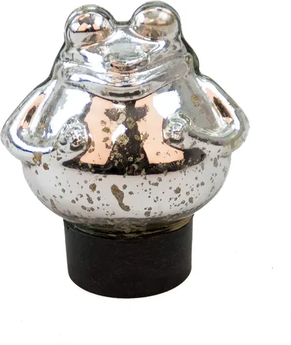 Bollweg Schwimm-Frosch klein Maße 9cm x 10cm in Silber/glänzend aus Glas