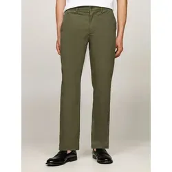 Tommy Hilfiger Chinohose DENTON CHINO SATIN mit Gesäßtaschen mit Knopf, Logostickerei grün 38