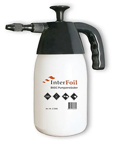 INTERFOIL Basic Druckpumpzerstäuber 1 Liter Drucksprüher Druckpumpflasche Sprühflasche Pumpsprühflasche Sprayer