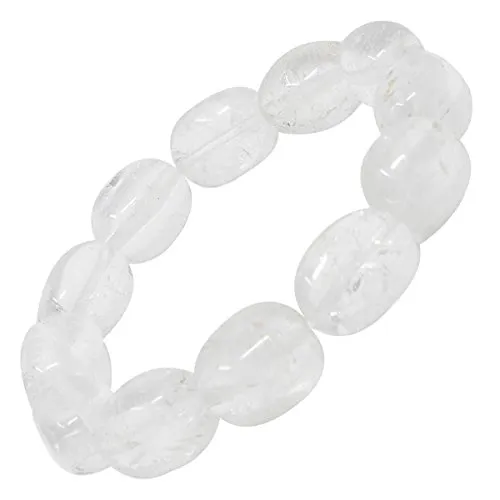 Armband aus echtem Bergkristall für Damen - Edelsteinarmband dehnbar, bringt positive Energie und Stil in Ihr Outfit. Perfekt für jeden Anlass!