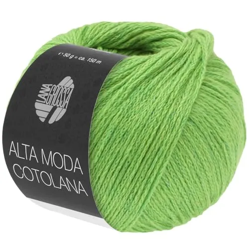 LANA GROSSA Alta Moda Cotolana | Edles Kettengarn aus 45% Schurwolle (Merino superwash), 45% Pima Baumwolle & 10% Polyamid| 50g Wolle zum Stricken & Häkeln | 150m Garn FB 48
