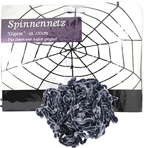 Cepewa Spinnennetz Spinnen Netz XL ca.150cm Gigant Halloween Hängedeko Party Deko