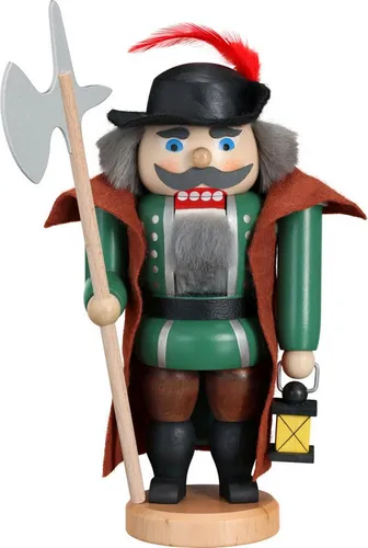 Seiffener Volkskunst Nussknacker Nachtwächter - Handgefertigter Nussknacker aus dem Erzgebirge, Höhe ca. 21 cm, ideal für Sammler und als festliche Dekoration.