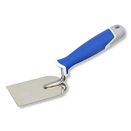 DEWEPRO Gipserspachtel 60 Mm – Edelstahl Spachtelkelle Für Putz Und Gips Mit 0,8 Mm Rostfreiem Blatt – Stuckateurspachtel Mit Ergonomischem 3K-Griff Für Präzise Glätt- Und Ausbesserungsarbeiten