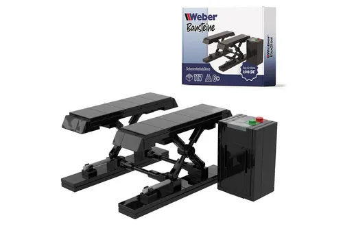 Weber GmbH Bausteine Scherenhebebühne Werkstatt Garage ab 6 Spielbausteine, (Packung, 117 St), Lern-& Spielspaß für Kinder und Erwachsene