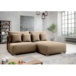 AX LIVING Ecksofa Ederra mit Schlaffunktion – 208 cm breit in Beige