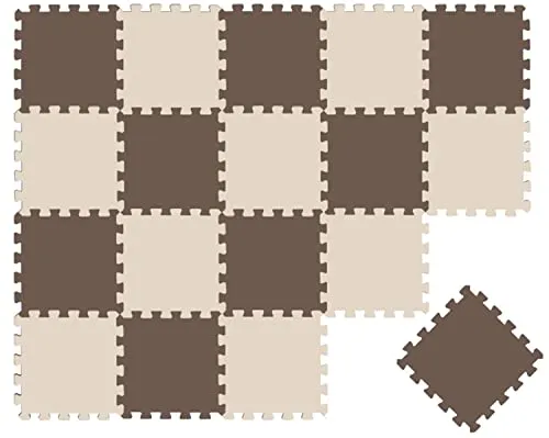 LittleTom 18 Teile Spielmatte - Kuschelweiche Puzzlematte für Kinder - Puzzlematten für Kinder ab der Geburt - 1 cm dicke Schaumstoffmatte, weichmacherfrei und antiallergen. Ideal als Krabbelmatte und Fallschutz für die ersten Schritte.
