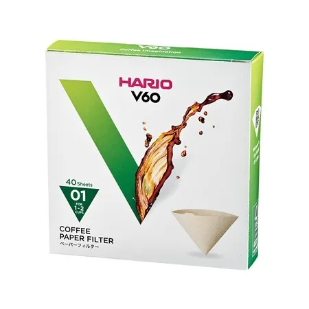 Hario - Misarashi Brown Paper Filters - V60-01 - 40 Pieces Hario 4977642723245