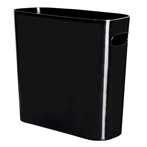 Youngever 5L Schlanker Mülleimer aus Kunststoff, Papierkorb, 5L Kleiner Mülleimermit Griffen, für Zuhause, Büro, Wohnzimmer, Arbeitszimmer, Küche, Kosmetikeimer Badezimmer(schwarz)