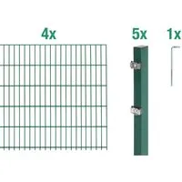 Doppelstabmatten-Set ALBERTS Typ 6/5/6 800 x 80 cm grün - Gartenzäune aus robustem Metall, langlebig und witterungsbeständig für optimalen Schutz und Sicherheit im Garten.