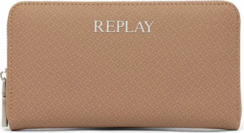 REPLAY Zip Around Wallet Dirty Pale Beige + Black - Modisches Portemonnaie mit durchdachter Fächeraufteilung, ideal für Karten und Bargeld. Perfektes Accessoire für jeden Tag, in stilvollem Design.