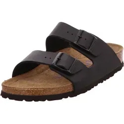Birkenstock Arizona BF Soft Schmal Sandale (Größe 46, schwarz) - Sandalen für Damen mit weichem, konturiertem Fußbett, das ultimativen Komfort bietet und ideal für warme Tage ist.