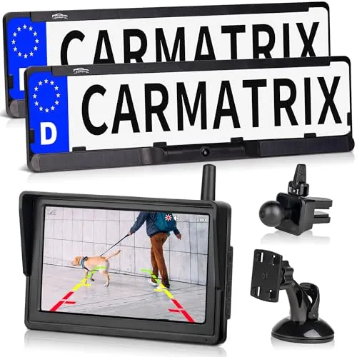 CARMATRIX DUO HD Solar Funk Rückfahrkamera mit 5