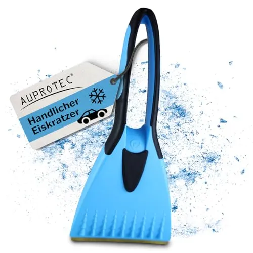AUPROTEC Eiskratzer Messing – 2K / Eiskratzer Auto Messingklinge & Rutschfester Softgriff/Scheibenkratzer Auto/Schneekratzer Auto/Scheibenkratzer Winter/Eisschaber Auto - Blau
