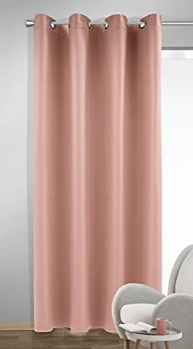 HOMING Vorhang Mia, rosa - Blickdichter Fertigschal mit Ösen - Gardinen - Hochwertiger blickdichter Fertigschal aus 100% Polyester, pflegeleicht und strapazierfähig, ideal für stilvolle Fensterdekoration.