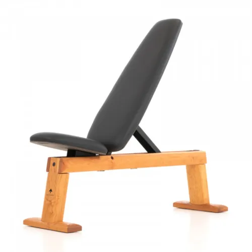 NOHRD WeightBench Hantelbank Kirsche Kunstleder schwarz - Hantelbank aus solidem Vollholz, variabel einstellbar in 8 Positionen für vielseitiges Training, kombiniert Funktionalität mit stilvollem Design – ideal für jedes Zuhause.
