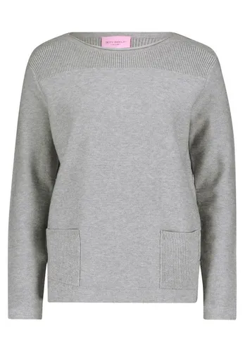 Betty Barclay Damen Strickpullover mit Strickdetails in Grau Melange