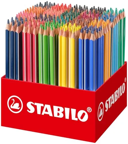 STABILO Dreikant-Buntstift Trio dick - 300er Box mit 20 Farben - Schreibutensilien, ergonomischer Dreikant-Buntstift für Kinder, bietet intensive Farben und eine praktische 300er Kartonbox.
