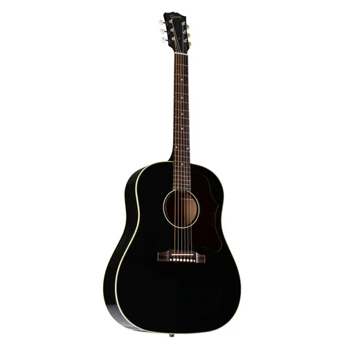 Gibson 50s J-45 Original Ebony - Westerngitarre - Hochwertige Westerngitarre aus den USA; massive Sitka Fichte Decke und Mahagoni Korpus; ideal für leidenschaftliche Musiker und Einsteiger, inkl. Koffer.