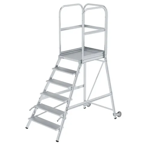 PROREGAL® Arbeitsgerüst Podesttreppe einseitig/beidseitig begehbar Rutschsichere Leiterschuhe