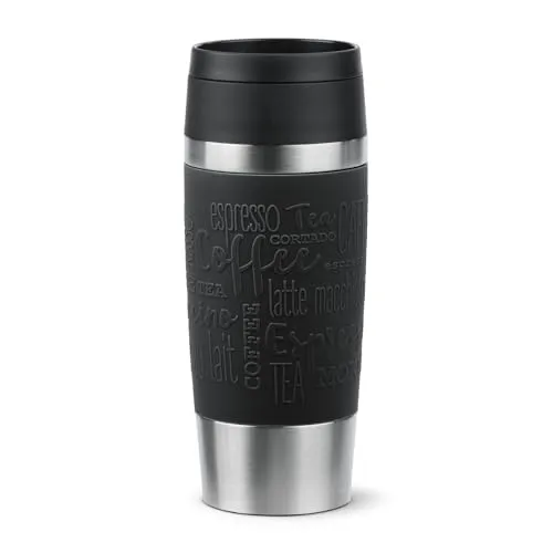 Emsa N20202 Travel Mug Classic Isolierbecher 0,36 Liter - Thermobehälter mit 360°-Trinköffnung und neuem Komfort-Schraubverschluss, hält Getränke 4h heiß und 8h kalt, 100% dicht und spülmaschinenfest für einfache Reinigung.