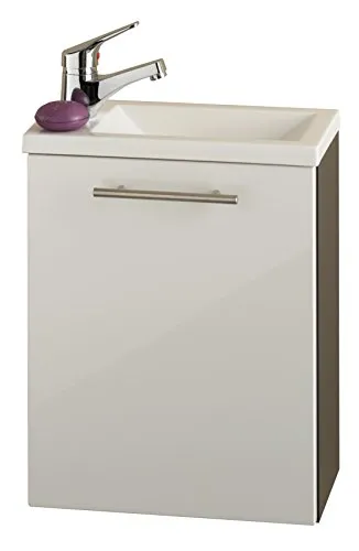 Posseik Handwaschtisch (anthrazit/weiß Hochglanz)