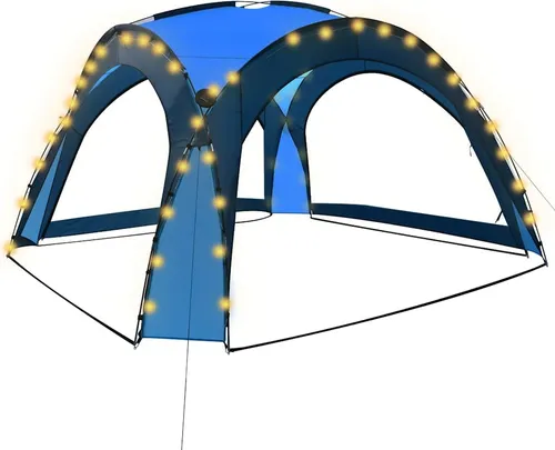 vidaXL Partyzelt mit LED und Seitenwänden 3,6x3,6 m Blau in blau von vidaXL