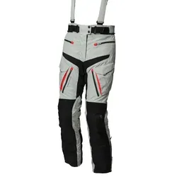 Modeka X-Renegade Textilhose Damen - Hellgrau/Schwarz - Größe 36 - Robuste Motorradhose aus 500 D Polyamid, mit atmungsaktiver Membran und herausnehmbarem Thermofutter. Ideal für jede Wetterlage, bietet höchsten Tragekomfort und Sicherheit durch verstellbare Knieprotektoren.