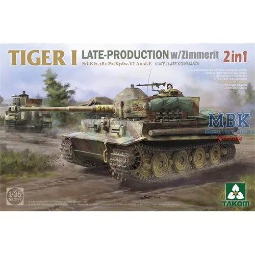 TAKOM MODEL TAK2199 TIGER I LATE/COM. w/ZIMMERIT Sd.Kfz.181 Pz.Kpfw.VI