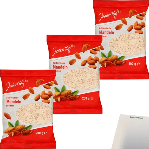 Jeden Tag Mandeln gerieben 3er Pack 3x200g Packung usy Block