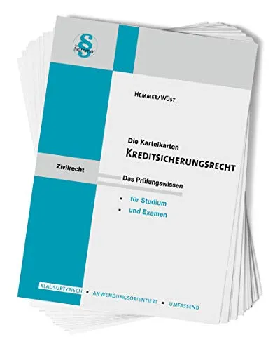 - Karten Kreditsicherungsrecht: Das Prüfungswissen für Studium und Examen (Karteikarten - Zivilrecht) 31800
