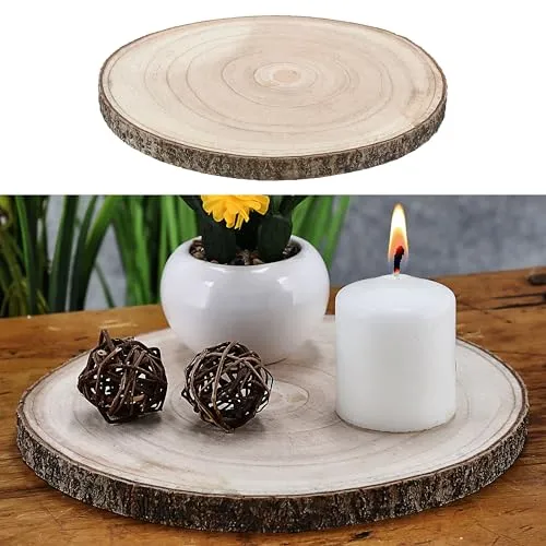 Cepewa Baumscheibe Holzscheibe │ Paulownia Naturprodukt 25x26x2cm│Scheibe Holz Holzplatte Dekoelement (1 x Baumscheibe 25x26x2cm)