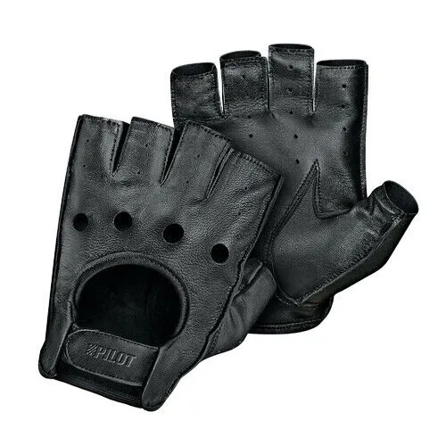 Pilot-2, Fahrhandschuhe halber Finger - M - Schwarz