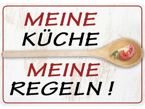 Meine Küche Meine Regeln 10x15 cm Blechkarte Blechschild PC302/186