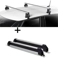 Skiträger und Dachträger Set für Mini Clubman (F54) ab 2015 - Optimale Transportlösung: Ausziehbarer Skiträger für bis zu 6 Skier und Dachträger aus Aluminium für maximale Ladekapazität von 75 kg. Inklusive Montageanleitung für einfache Installation.