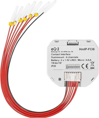 Homematic IP Smart Home Kontakt-Schnittstelle Unterputz – 6-fach, 153501A0