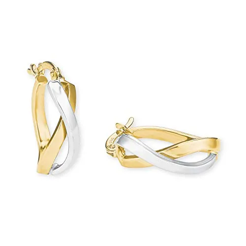 Amor Creolen Damen Ohrschmuck, Bicolor, 1,7 cm von Amor