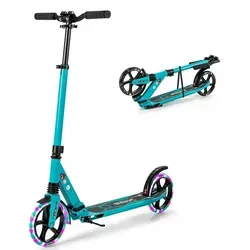 COSTWAY Kinder Roller klappbar mit Leuchten in türkis von Costway