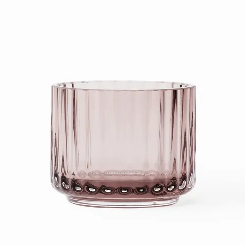 Lyngby Teelichthalter Klein Glas Burgunder