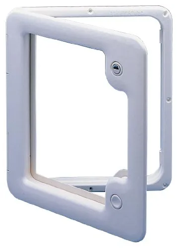 Thetford Serviceklappe Modell 3 lichtgrau - Serviceklappe für Wohnmobile, passend für Blendrahmenstärken von 13 mm bis 20 mm, ideal für die Nutzung mit Außenrollläden.