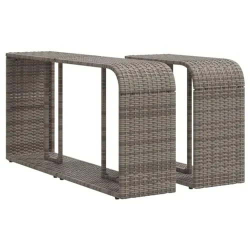 vidaXL Outdoor-Regale 2 Stk. Grau aus Poly Rattan - Regale aus langlebigem PE-Rattan, ideal für Garten und Poolbereich. Modular und mit viel Stauraum bieten sie eine praktische Lösung für deinen Außenbereich.