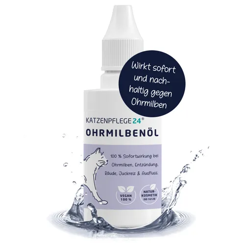 Ohrmilbenöl Katze 50ml - Mittel gegen Ohrmilben bei Katzen, Hund, Nagetier