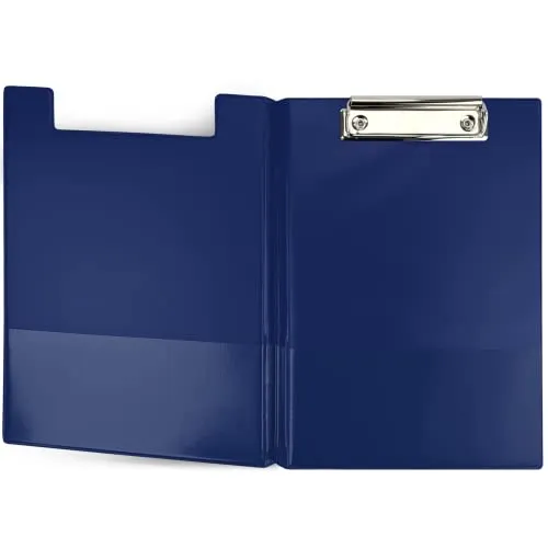 Netuno 1 Stück Klemmbrettmappe A5 Dunkelblau mit Deckel und Metallclip Schreibplatte aus Hartkunststoff Dokumentenhalter Schreibunterlage Clipboard Mappe mit Bügelklemme